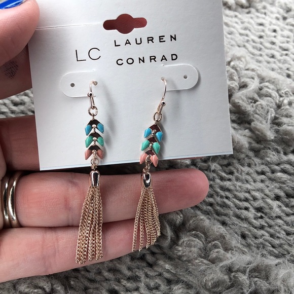 1 LEFT! Tassel Drop Boho Earrings Colorful LC - Picture 4 of 6